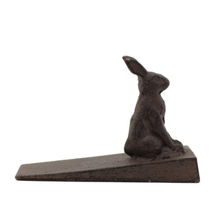 Cast Iron Rabbit Door Wedge | Rustic Metal Iron Hare Door Stop Wedge - 13x9cm