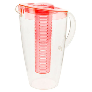 2 Litre Fruit Infuser Jug Water Pitcher | Plastic Pitcher Jug With Lid | Fruit Infused Water Jug - Colour Varies One Supplied