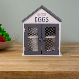 Bistro Cafe Wooden Egg House Egg Holder | Kitchen Egg Rack House For Six Eggs