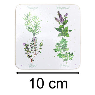 The Herb Garden - Set Of 4 Drinks Coasters | 4 Piece Square Drinks Coaster Set