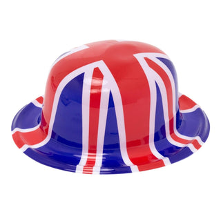 Celebration Union Jack Hat Novelty Bowler Hat | British Flag Derby Hat Fancy - Dress Accessory | Queens Platinum Jubilee Party Costume Dress - up