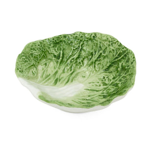 Ceramic Cabbage Leaf Dish | Green Leaf Serving Bowl for Snacks & Nibbles - 15cm
