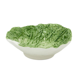 Ceramic Cabbage Leaf Dish | Green Leaf Serving Bowl for Snacks & Nibbles - 15cm
