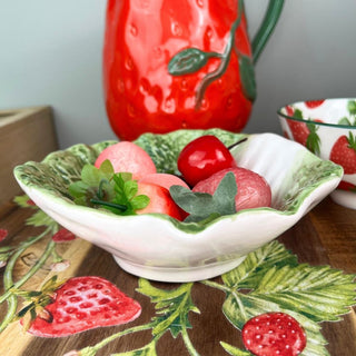 Ceramic Cabbage Leaf Dish | Green Leaf Serving Bowl for Snacks & Nibbles - 15cm