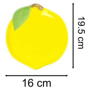 Ceramic Citrus Trinket Dish | Fruit Shaped Vanity Dish Trinket Tray - Lemon