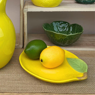 Ceramic Citrus Trinket Dish | Fruit Shaped Vanity Dish Trinket Tray - Lemon
