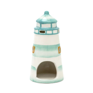 Ceramic Lighthouse Tealight Holder | Nautical Candle Holder for Coastal Decor
