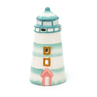 Ceramic Lighthouse Tealight Holder | Nautical Candle Holder for Coastal Decor