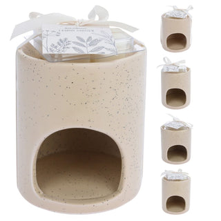 Ceramic Wax Melt Burner With 4 Wax Melts | Tealight Essential Oil Burner - Varies