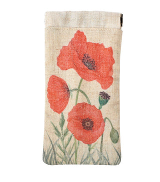 Floral Fabric Poppy Spectacle Glasses Case ~ Sunglasses Holder Pouch