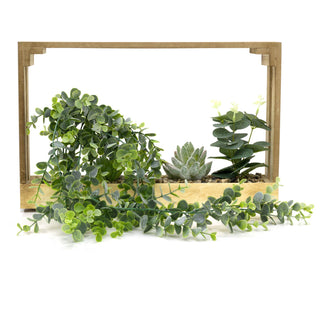 5 Artificial Succulent Plants With Crate | Faux Plant And Planter | Fake Plants Home Decor - 41cm