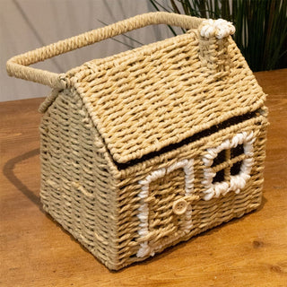 Charming House - Shaped Wicker Storage Basket | Home Storage Solution - 20x36cm