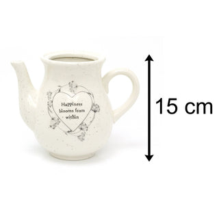 Charming Teapot Flower Vase | Ceramic Novelty Vase For Flowers | Country Kitchen Jugs Porcelain Flower Vase