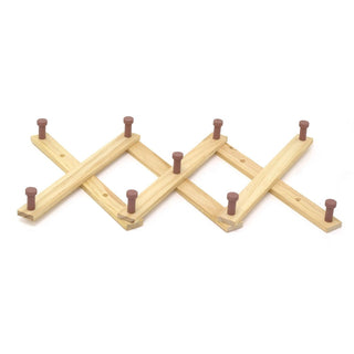 Childrens Expandable Wooden Coat Rack Kids Accordion Wall Coat Rack 9 Coat Pegs