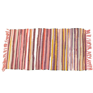 Chindi Rug Braided Rainbow Rug | Multi Colour Area Rug Cotton Rag Rug - 70x140cm