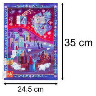 Christmas Advent Calendar The Shepherd's Watch Story Calendar | Religious Advent Calendar Traditional Advent Calendar | Picture Advent Calendar Paper Advent Calendar