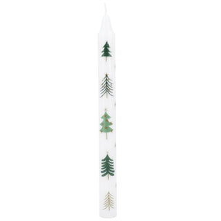 Christmas Tree Dinner Candle | Tall Unscented Taper Christmas Candle - 23cm