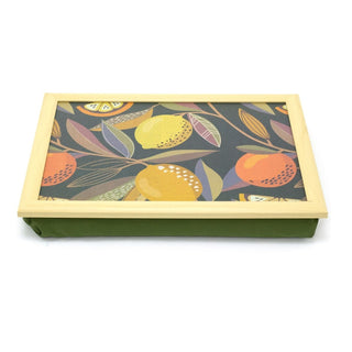 Citrus Zest Lap Tray with Cushion | Bean Bag Cushioned Tray for Eating - 43x32cm