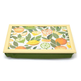 Citrus Zest Lap Tray with Cushion | Bean Bag Cushioned Tray for Eating - 43x32cm