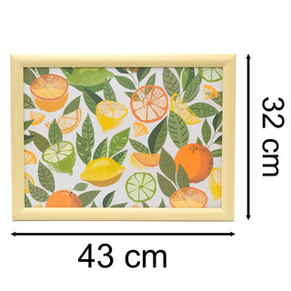 Citrus Zest Lap Tray with Cushion | Bean Bag Cushioned Tray for Eating - 43x32cm