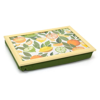 Citrus Zest Lap Tray with Cushion | Bean Bag Cushioned Tray for Eating - 43x32cm
