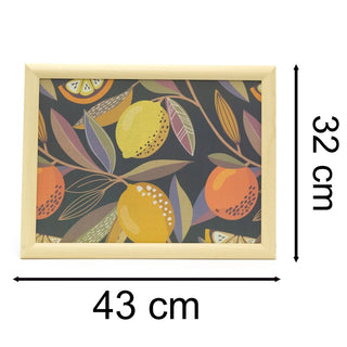 Citrus Zest Lap Tray with Cushion | Bean Bag Cushioned Tray for Eating - 43x32cm