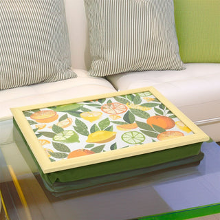 Citrus Zest Lap Tray with Cushion | Bean Bag Cushioned Tray for Eating - 43x32cm