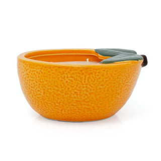 Citrus Zest Orange Scented Candle in Fruit Bowl | 2 - Wick Candle & Holder - 13cm