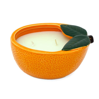 Citrus Zest Orange Scented Candle in Fruit Bowl | 2 - Wick Candle & Holder - 13cm