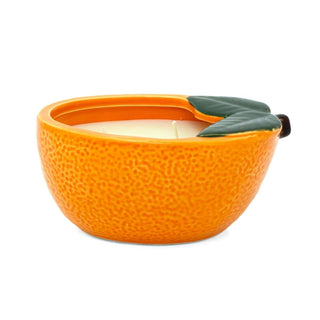 Citrus Zest Orange Scented Candle in Fruit Bowl | 2 - Wick Candle & Holder - 13cm