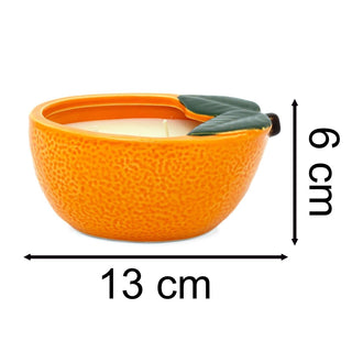 Citrus Zest Orange Scented Candle in Fruit Bowl | 2 - Wick Candle & Holder - 13cm