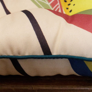 Citrus Zest Seat Pad | Indoor Outdoor Square Chair Seat Cushions With Ties