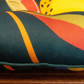 Citrus Zest Seat Pad | Indoor Outdoor Square Chair Seat Cushions With Ties