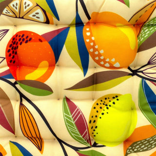 Citrus Zest Seat Pad | Indoor Outdoor Square Chair Seat Cushions With Ties