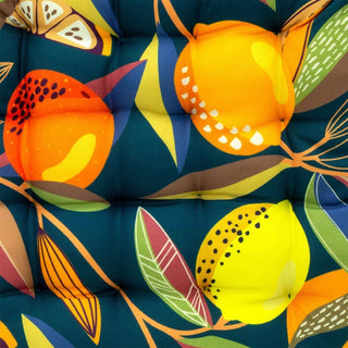 Citrus Zest Seat Pad | Indoor Outdoor Square Chair Seat Cushions With Ties