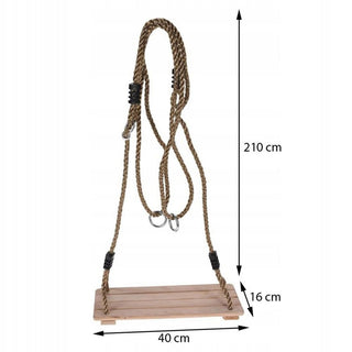 Classic Wooden Garden Swing for Children | Garden Tree Swing For Kids - 40x16cm