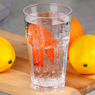 Clear Plastic Tumbler | Reusable Acrylic Camping Picnic Drinks Glass - 370ml