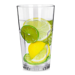 Clear Plastic Tumbler | Reusable Acrylic Camping Picnic Drinks Glass - 370ml