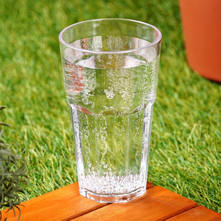 Clear Plastic Tumbler | Reusable Acrylic Camping Picnic Drinks Glass - 370ml