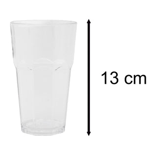 Clear Plastic Tumbler | Reusable Acrylic Camping Picnic Drinks Glass - 370ml