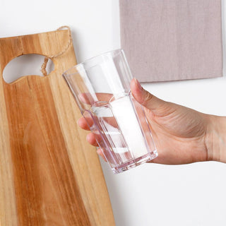 Clear Plastic Tumbler | Reusable Acrylic Camping Picnic Drinks Glass - 370ml