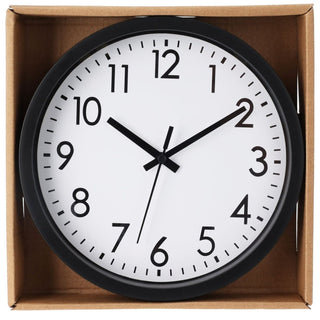 Contemporary Black Wall Clock | Round Wall Mounted Clock For Living Room 19.5cm