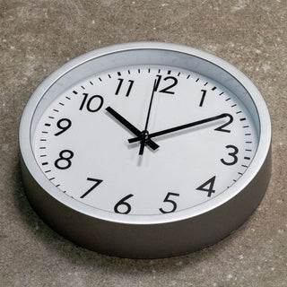 Contemporary Grey Wall Clock | Round Wall Mounted Clock For Living Room 19.5cm