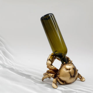 Crab Wine Bottle Holder | Gold Resin Nautical Wine Bottle Holder - 20x15cm