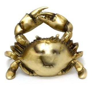 Crab Wine Bottle Holder | Gold Resin Nautical Wine Bottle Holder - 20x15cm