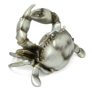 Crab Wine Bottle Holder | Silver Resin Nautical Wine Bottle Holder - 20x15cm