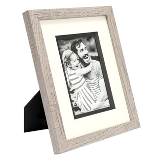 4 X 6 Grey Wooden Photo Frame | Freestanding Wall Mountable Single Aperture Picture Frame | 10 x 15cm Photo Holder