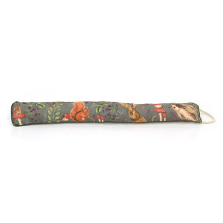 94cm Woodland Flora & Fauna Fabric Draught Excluder For Doors | Winter Draft Excluder Door Cushion | Forest Animal Draft Insulator Door Draught Cushion