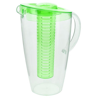 2 Litre Fruit Infuser Jug Water Pitcher | Plastic Pitcher Jug With Lid | Fruit Infused Water Jug - Colour Varies One Supplied