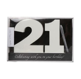 Wooden Birthday Signature Plaque ~ Happy 21St Birthday Gift